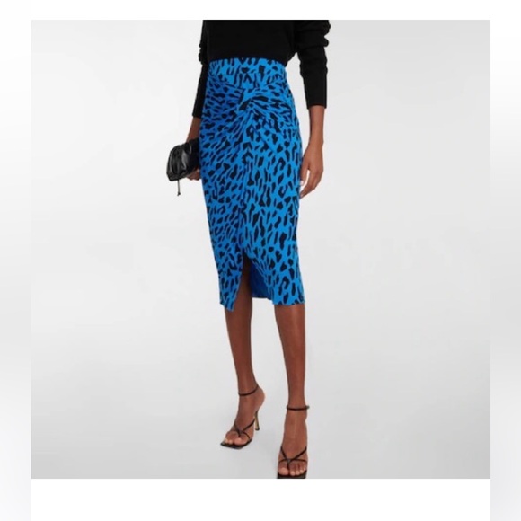 NWT Diane Von Furstenberg Garcel Leopard print midi skirt. Size Large - Picture 1 of 10